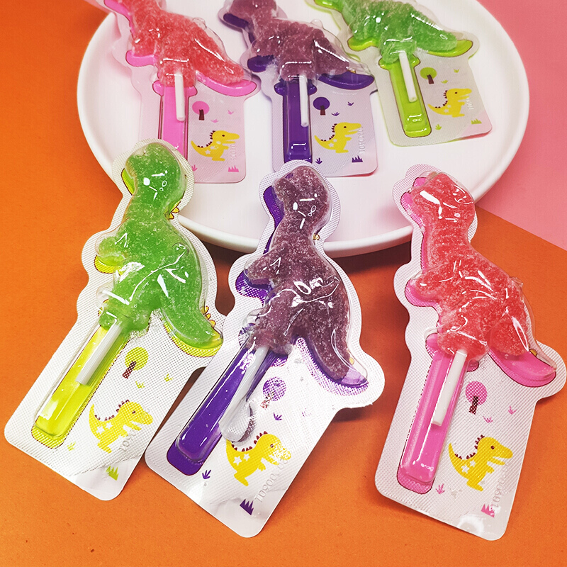 甜芯小铺恐龙软糖棒棒糖维生素c水果味21g整盒36支糖10支恐龙