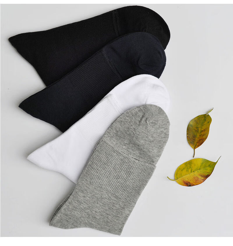 张饭雨男士夏季薄款松口袜商务宽松老年人不勒脚宽口春夏季男袜 5双