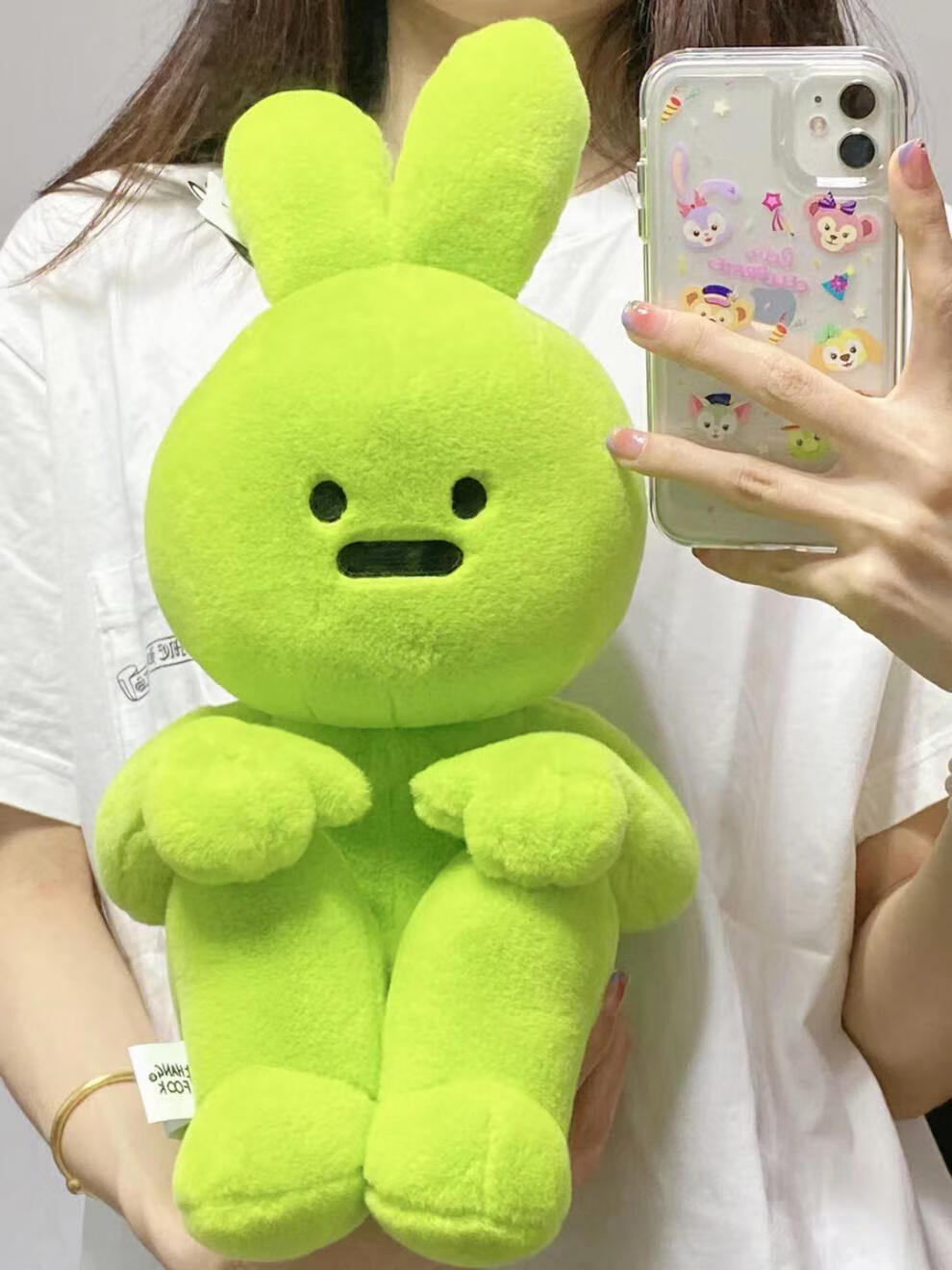 委屈绿兔子 hangfook兔艺术家的兔子委屈绿色玩偶公仔娃娃抱枕女毛绒