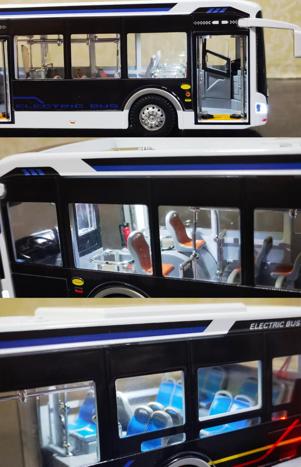 宇通客车模型大巴车1:42黑金刚巴士新款纯电动城市公交车中通玩具车