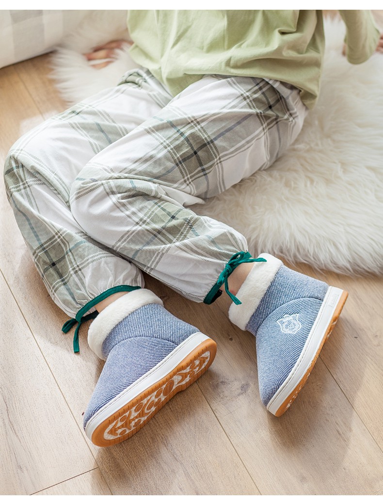 时尚新品鞋靴保暖窝窝鞋女生高帮毛绒棉拖鞋加厚冬款防滑情侣室内家居