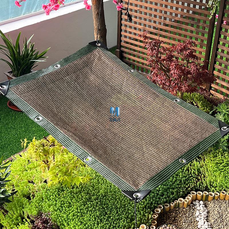咖啡色太阳遮阳网加密加厚防晒网遮阴庭院阳台楼顶隔热抗老化家用咖啡