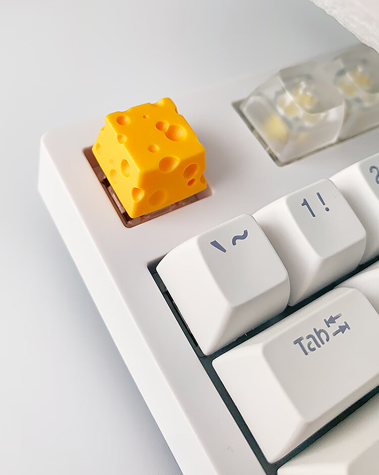 可爱键帽单个个性树脂奶酪键帽滴胶机械键盘帽单个oem手工客制化可爱