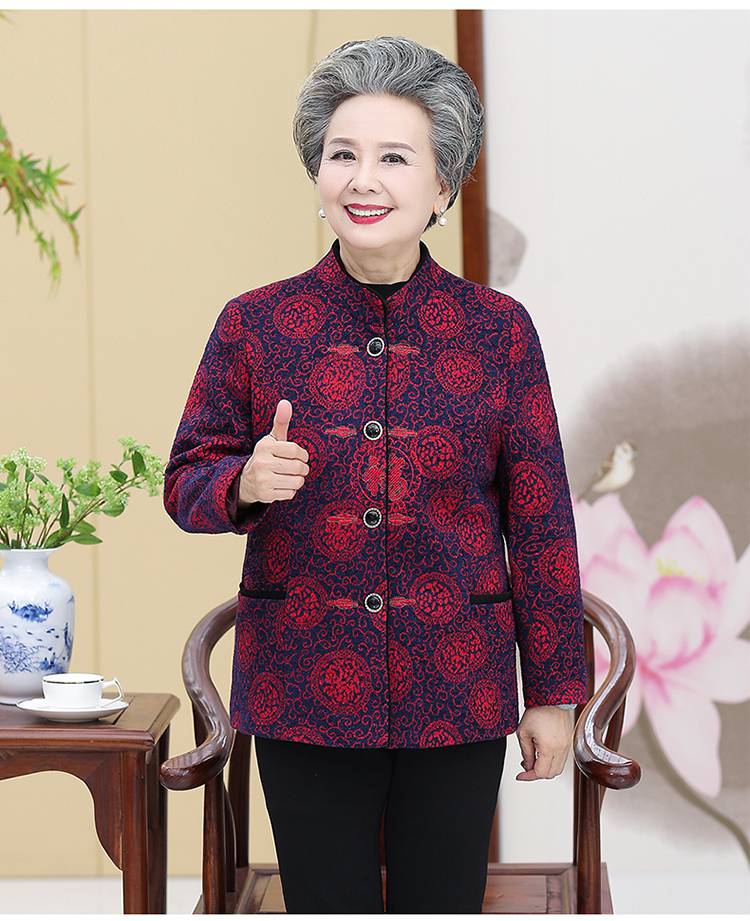富贵鸟奶奶装唐装外套中老年人妈妈春秋607080岁太太老人衣服套装中年