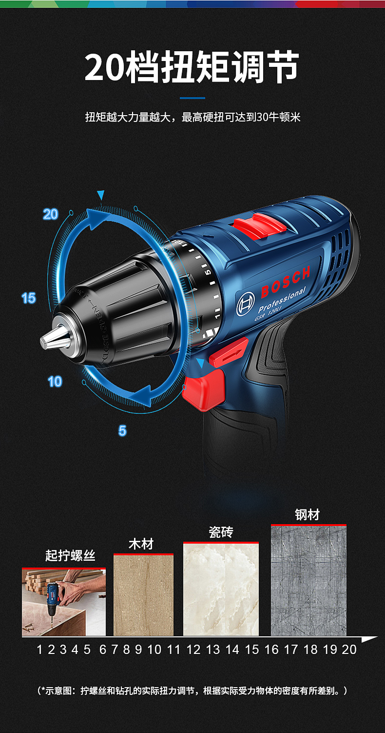 博世gsr120li手电钻家用充电式手电钻gsr120li电动螺丝刀12v钻博士