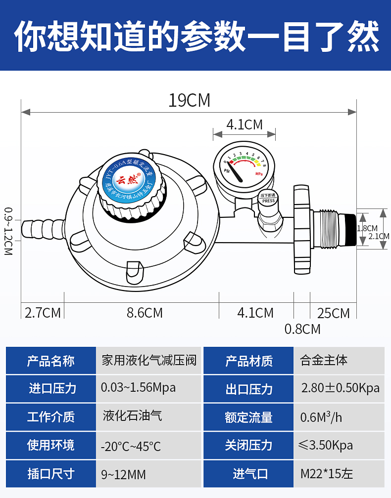 煤气罐减压阀 家用煤气罐减压阀液化气钢瓶防爆安全阀煤气灶热水器