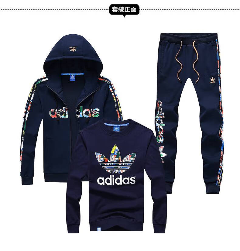 adidas阿迪达斯三叶草中老年运动套装男士2021新款春秋季宽松爸爸装
