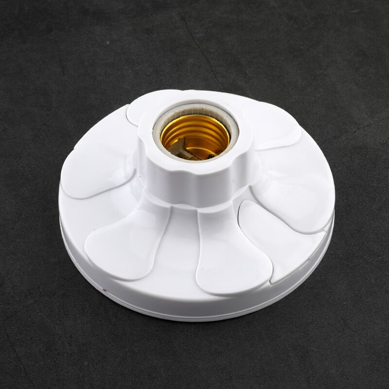 大平灯座螺口灯头灯口螺旋灯座底座吸顶平灯头e27螺丝口led灯泡圆形