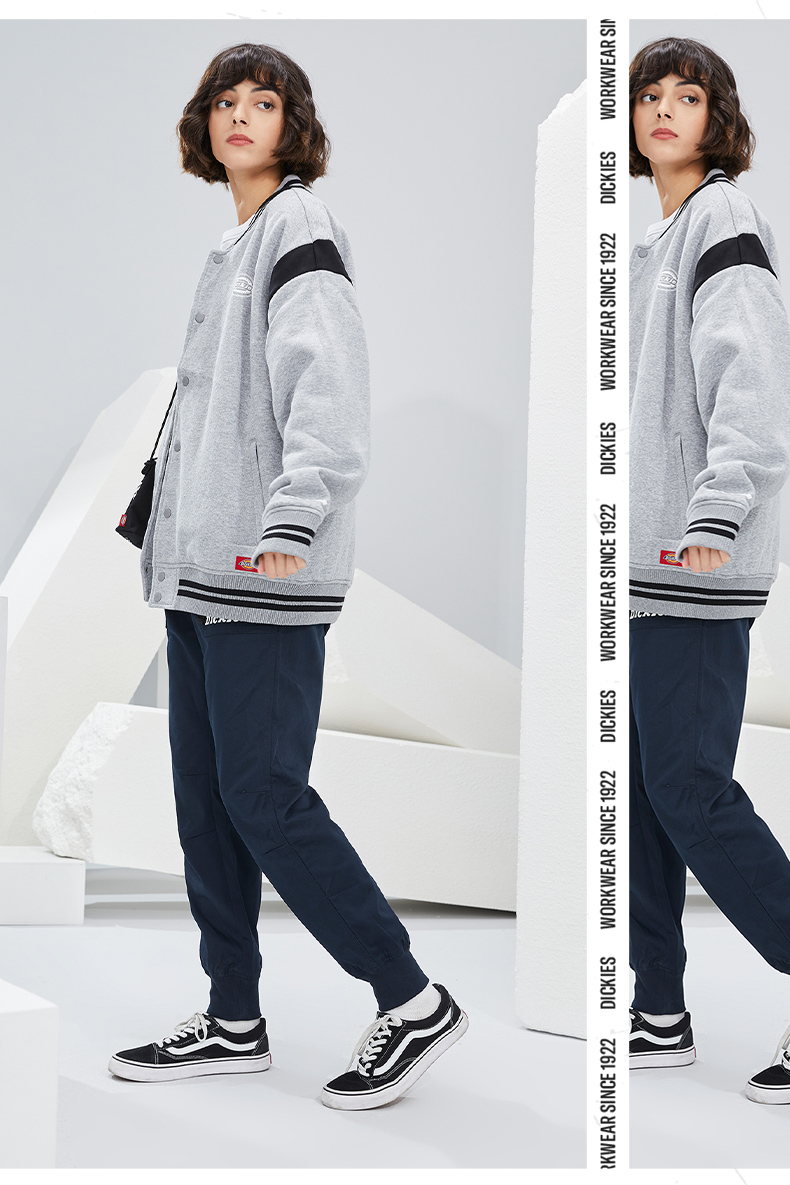 dickies2022春夏新款夹克男圆领宽松棒球衫潮流休闲外套dk010339黑色s