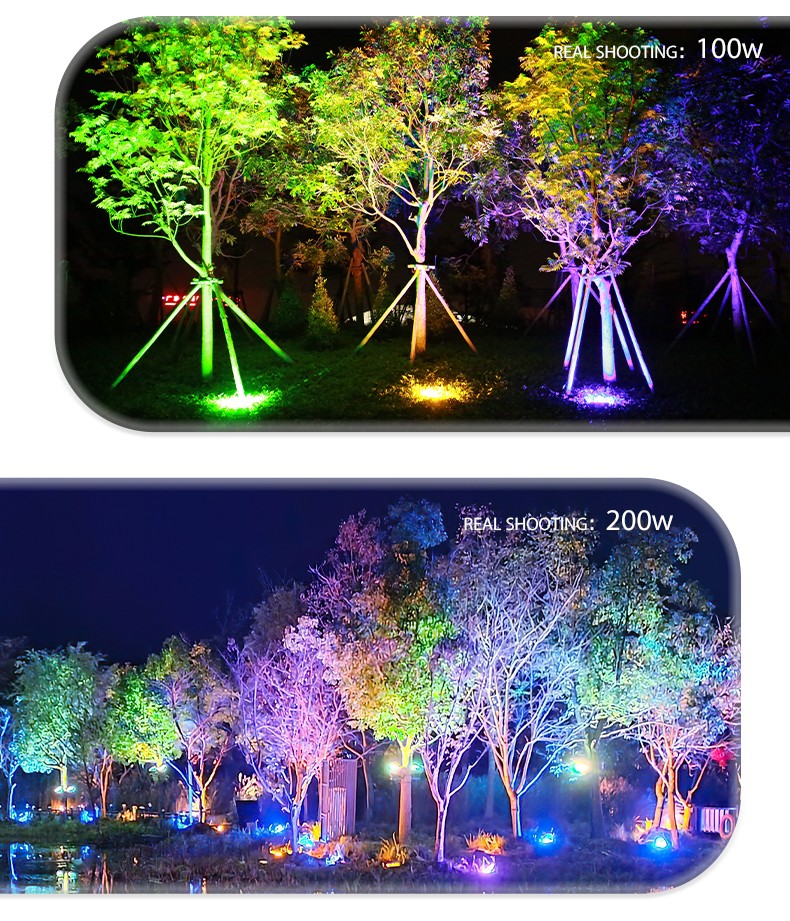 晚晚太阳能彩色照树投光灯高亮工程绿化射灯天黑自动亮户外防水照树灯