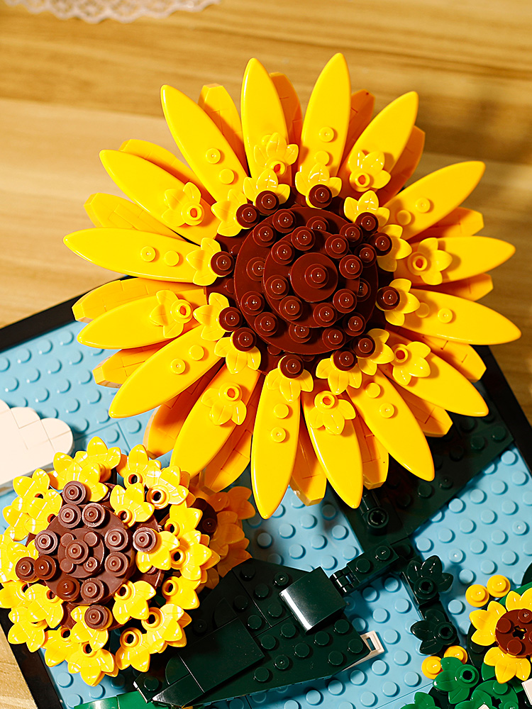 乐高(lego)积木兰花束积木 同款花向日葵系列拼插装像素画女摆件中国