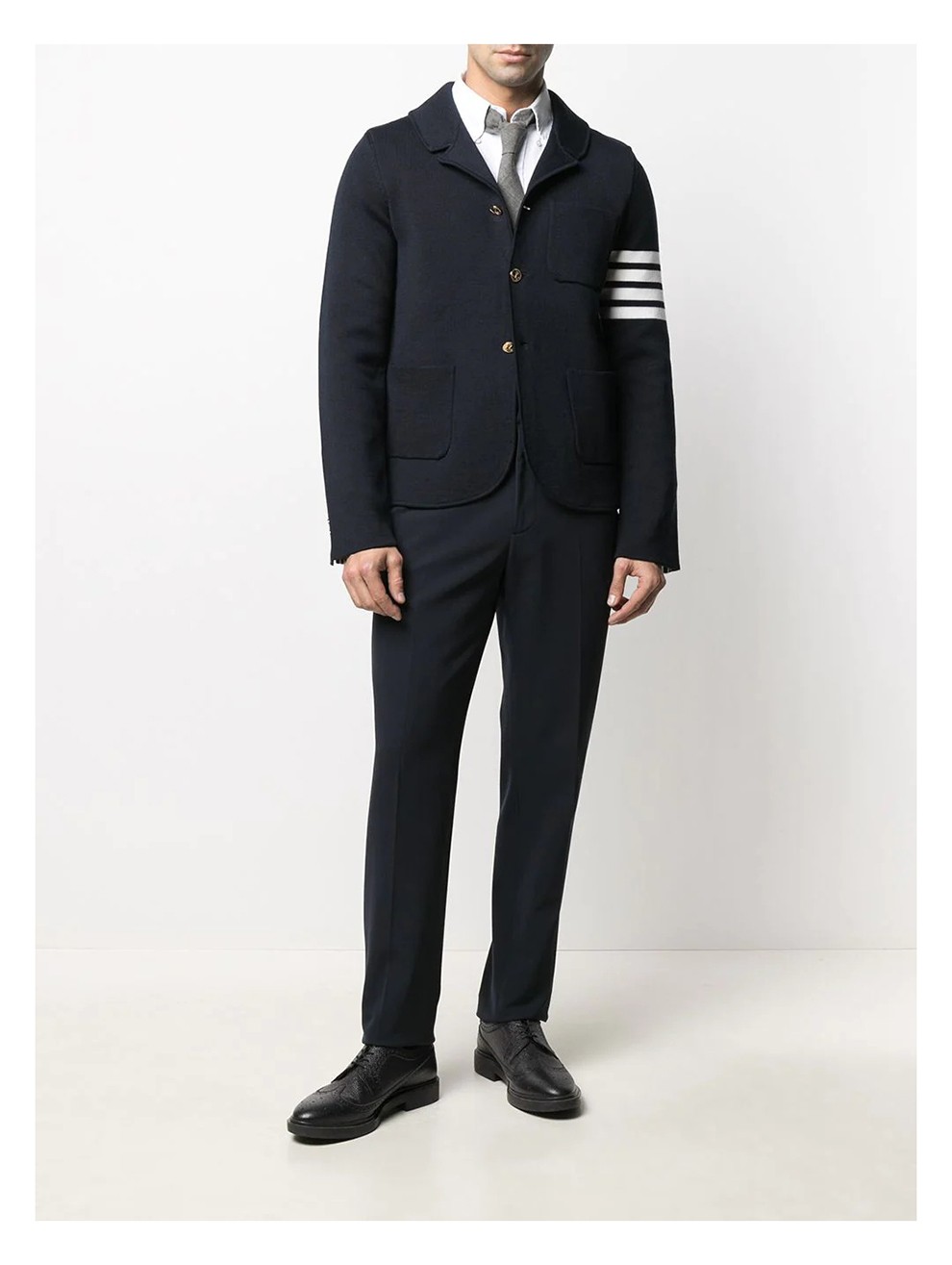 thom browne 汤姆布朗 男士西装羊毛四条纹针织tb外套夹克 mkj024d