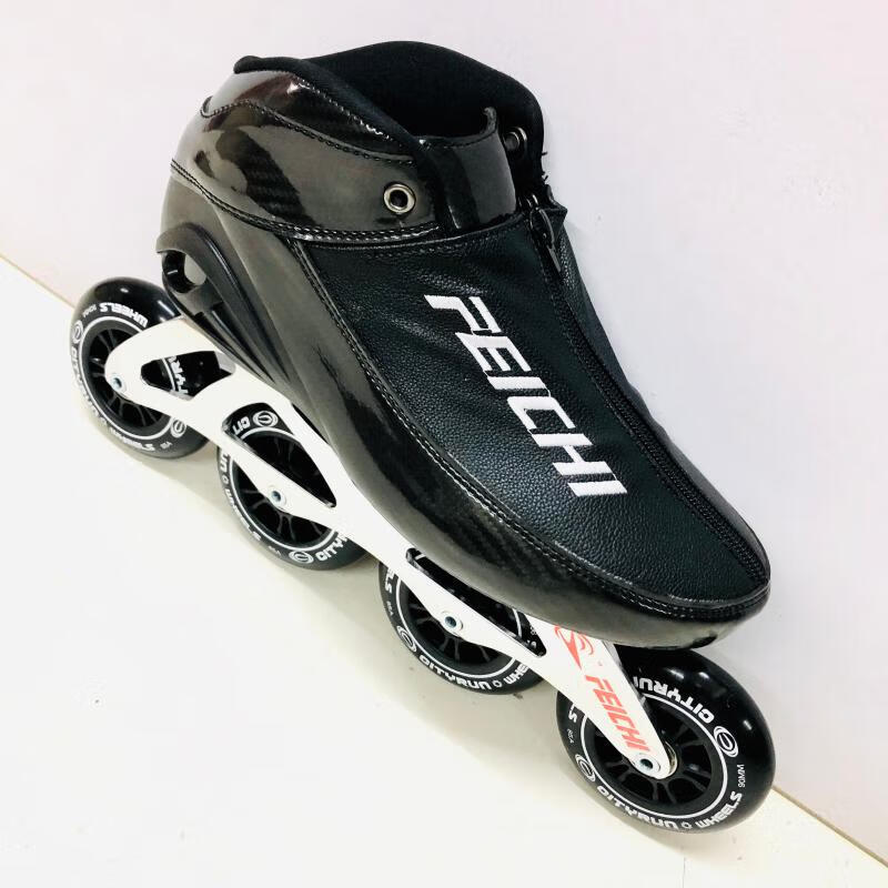 速滑鞋成人男女竞速鞋舒适不磨脚初学者冰轮两用 黑色 38【图片 价格