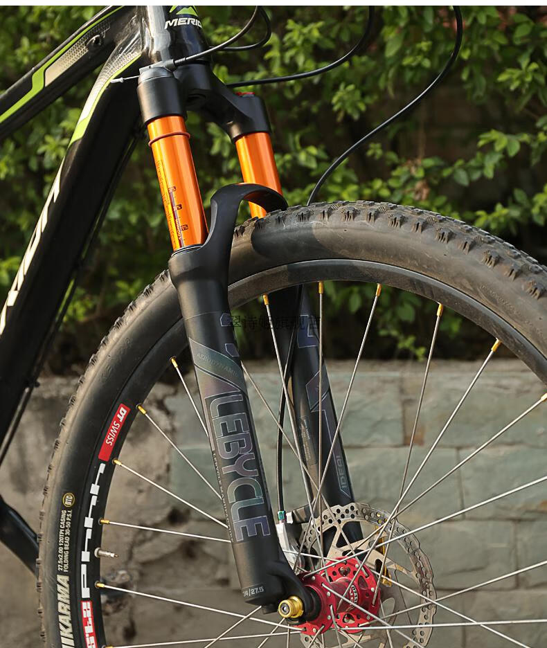 2022新款山地车前叉避震气压26寸275单车线控减震油簧气压29寸叉子