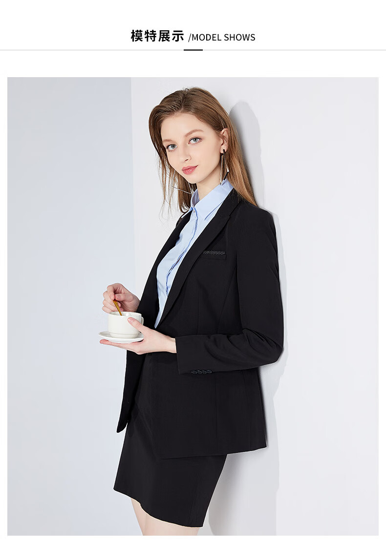 g2000女装商务休闲西服套装ol半身裙通勤西裤修身小西装套装黑色99