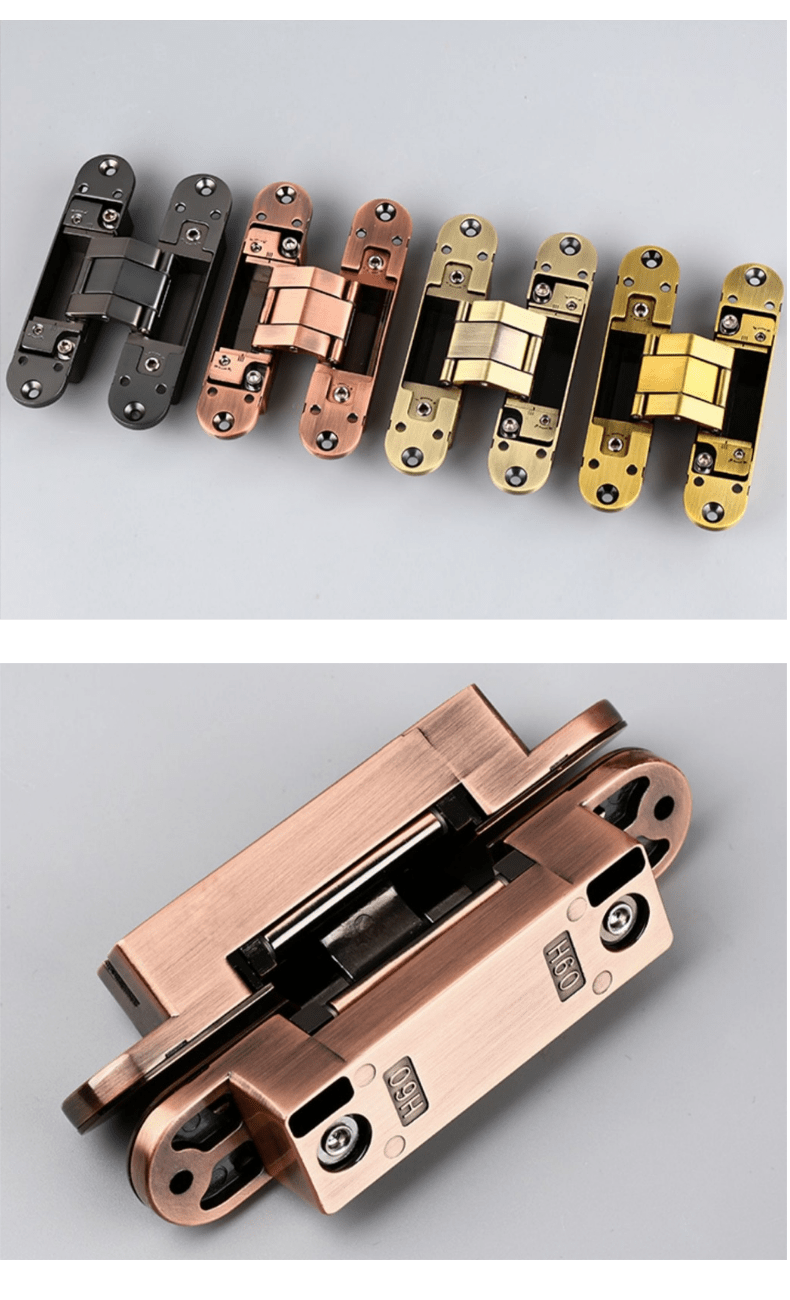 隐形门合页三维可调暗藏铰链加厚十字铰链隐藏门合页木门隐形铰链 长