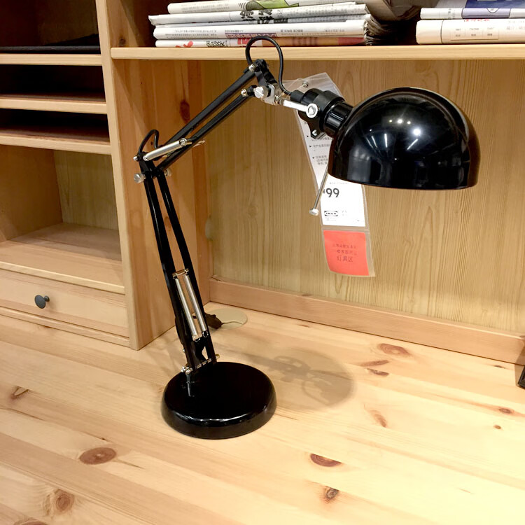 芙萨工作灯led台灯创意学习台灯书房卧室台灯银色灯无灯泡按钮开关
