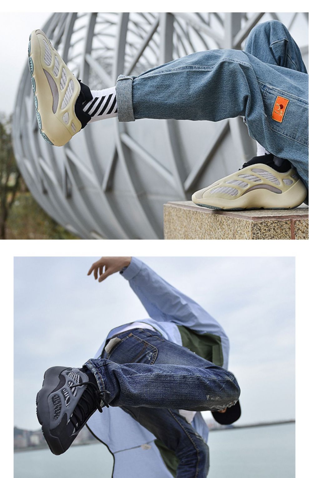 【官方旗舰】椰子鞋700v3异形男鞋极光蓝夏季老爹鞋潮女鞋 l-700v3黑