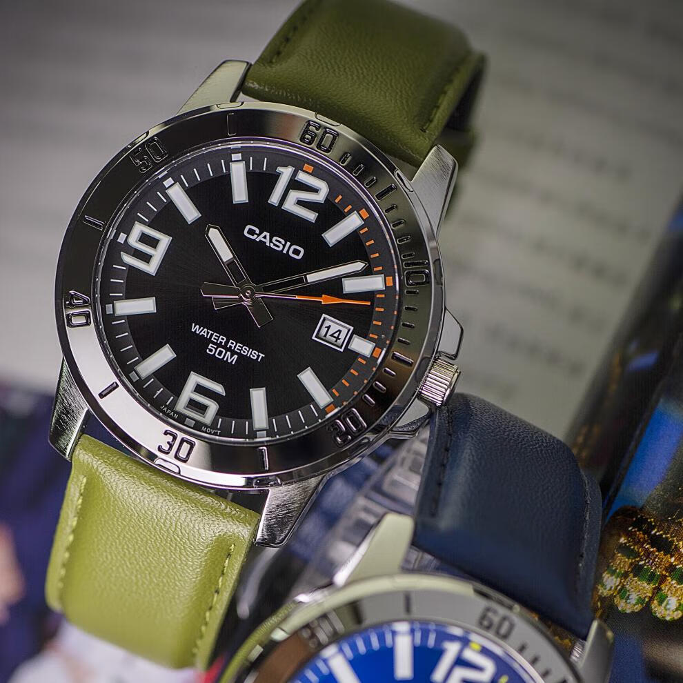 casio正品卡西欧手表男商务男防水剑鱼比尔盖茨同款 mtp-vd01g-b