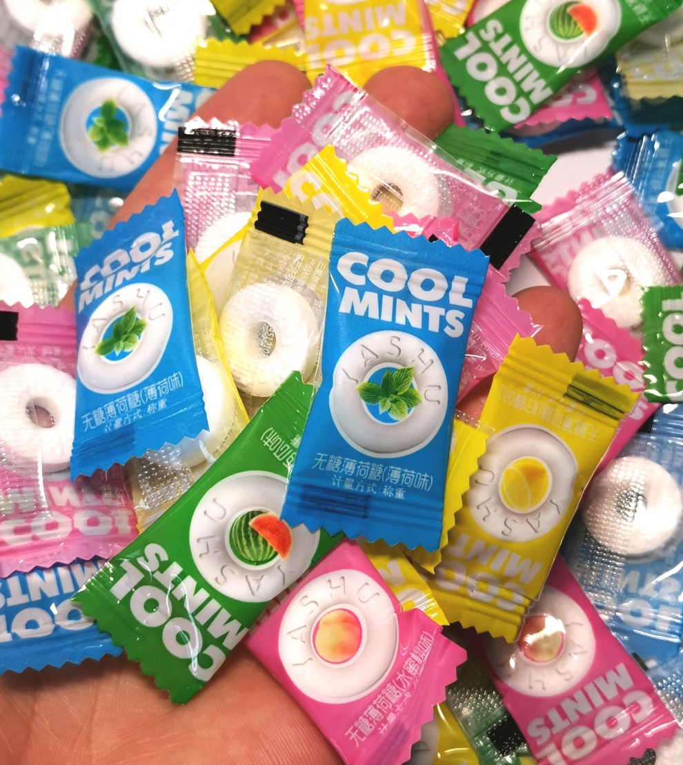 薄荷糖压片糖水果味摆盘糖果休息零食雅树无糖薄荷糖500g