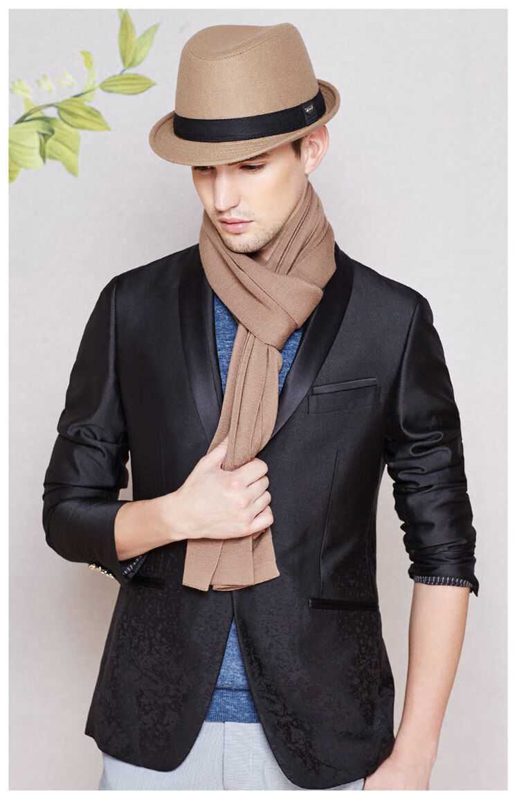 xpmr新品男绅士风格帽子礼帽男秋冬季韩版潮时尚爵士帽潮仿羊毛呢大