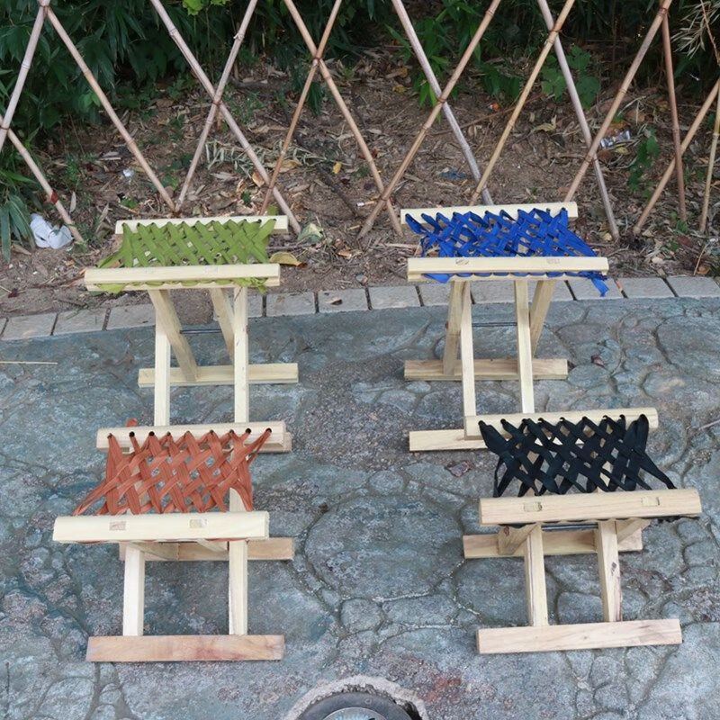 槐木马扎洗衣服凳子交叉子枣木马扎钓鱼凳烧烤凳子无油漆成人款高度28