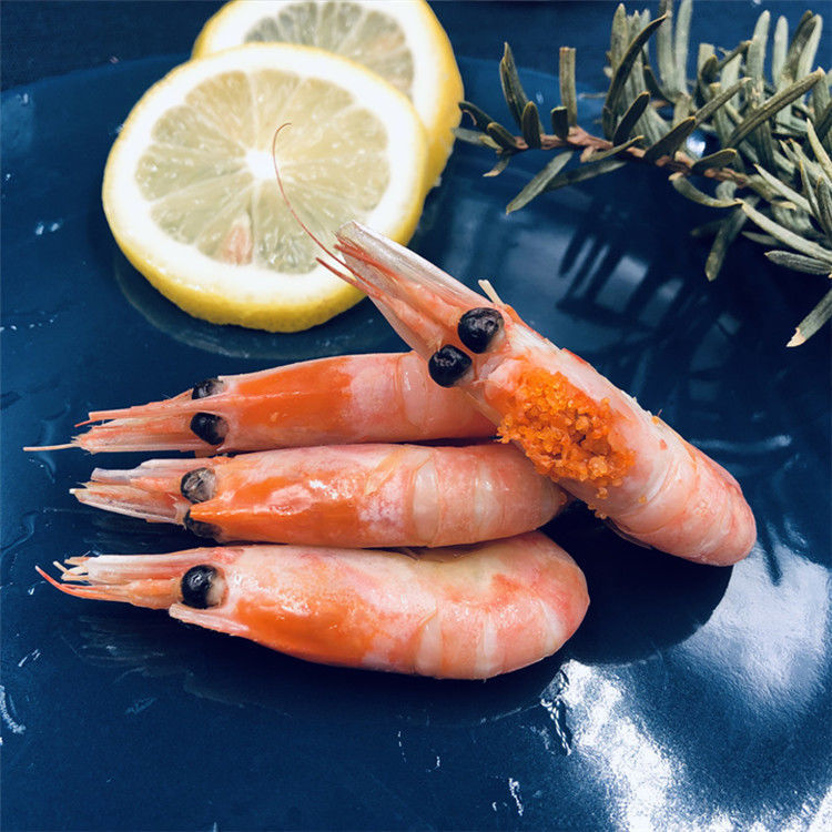 北极甜虾熟冻解冻即食冰虾头籽海鲜礼盒水产冻虾头膏头籽新虾籽虾净重