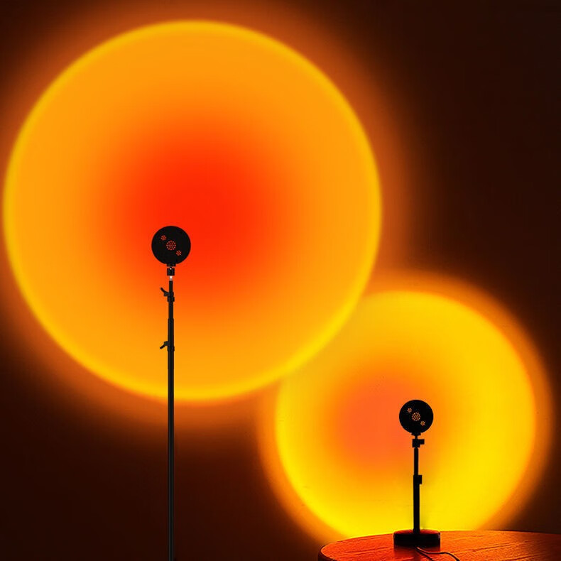 灯自拍补光夕阳红落日灯氛围灯投影客厅日不落落地灯落地款大光圈30w