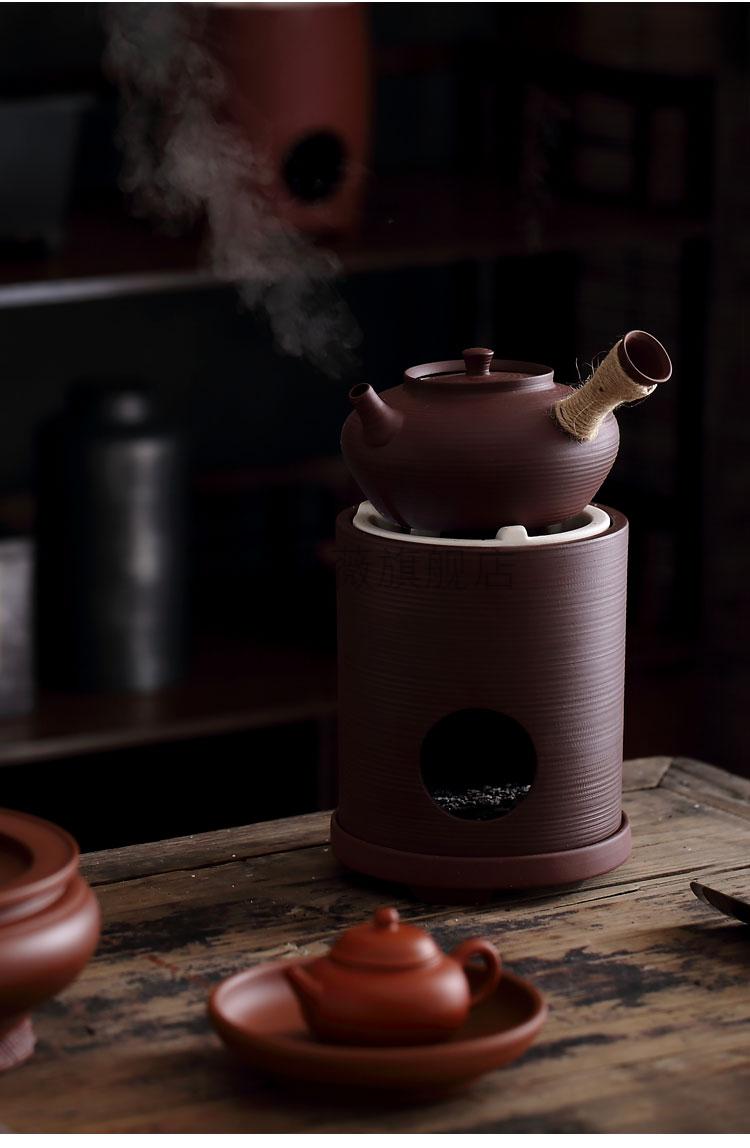 潮汕工夫茶炉具电热丝两用茶炉潮汕功夫炭炉红泥小火炉橄榄碳砂铫水壶