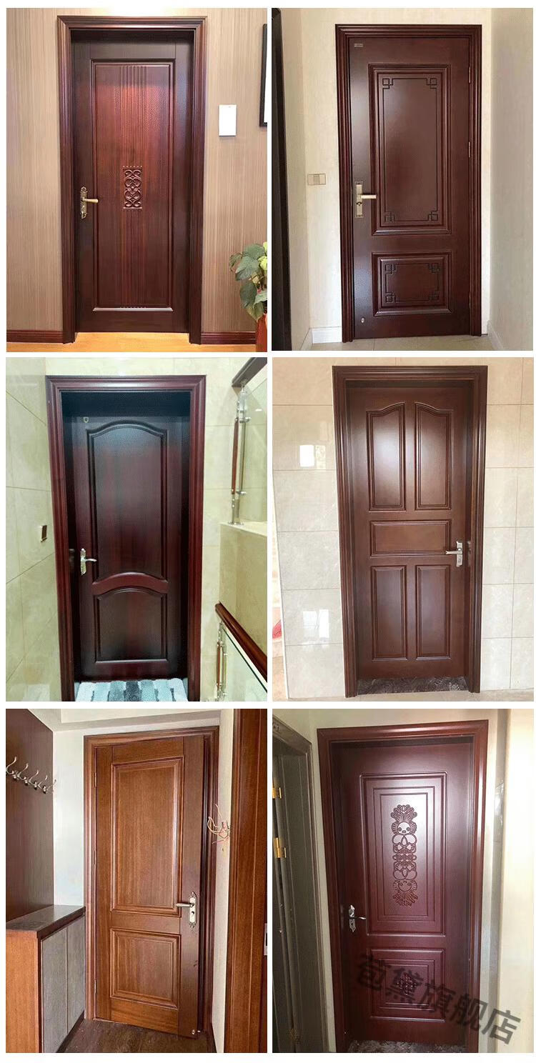 木门卧室门纯实木美国红橡沙比利家用新中式简房间原木门所罗门胡桃木