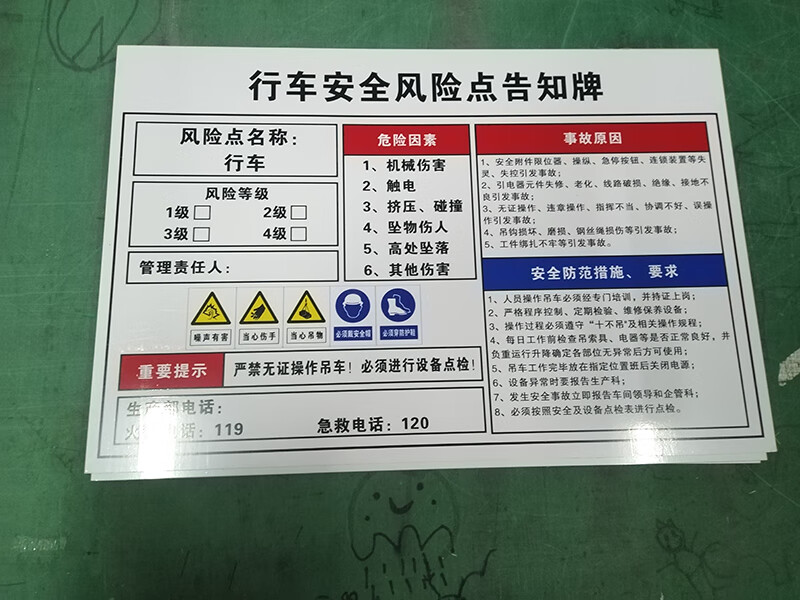 行车安全风险点告知牌标志标识牌安全防范措施要求重要提示pvc板材质