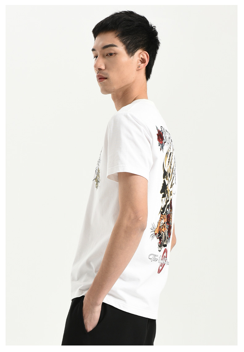 oniarai鬼洗虎豹丛林刺绣圆领休闲短袖t恤男潮牌b84000280xxl