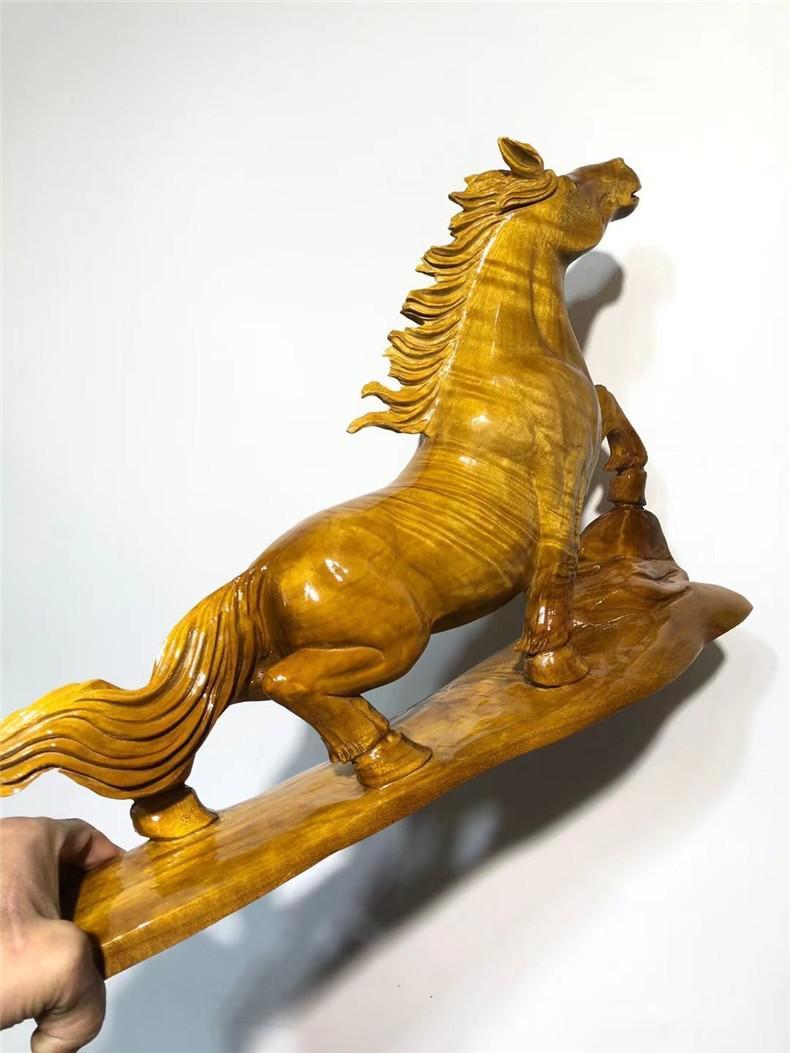 法莱居旗舰店金丝楠木马摆件木雕实木根雕骏马生肖马小叶桢楠手工雕刻