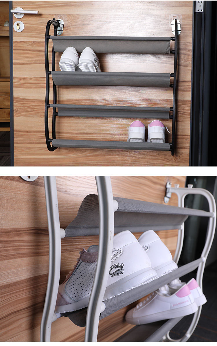 鞋架鞋架多层防尘挂式家用小型鞋架子多功能简易门口迷你门上收纳神器
