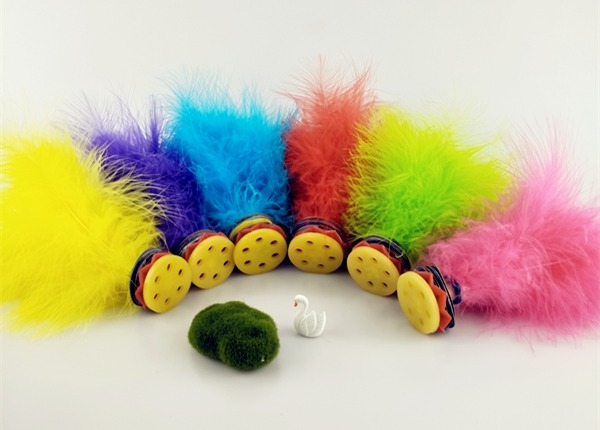 软毛毽子 儿童毽子幼儿园儿童小学生手工彩色羽毛花毽健身牛筋底踺键