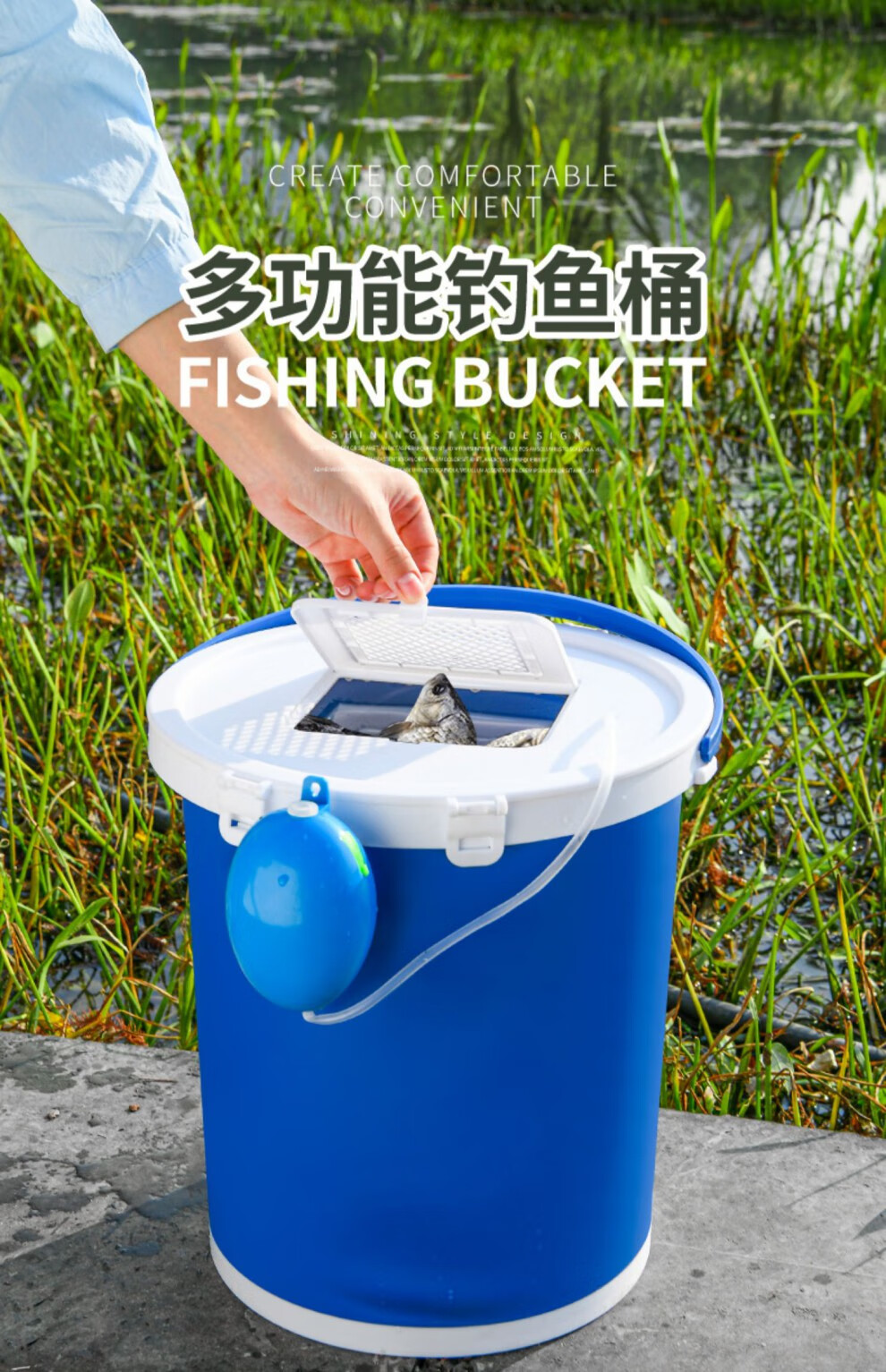 鱼桶活鱼桶恭喜猴鱼箱钓箱全套钓鱼箱台钓箱套装多功能折叠钓鱼桶活鱼