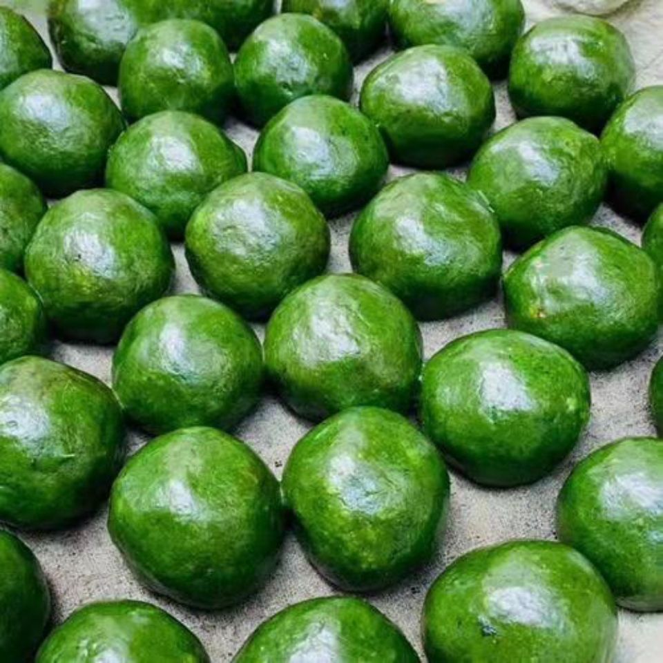 现做现发湖南特产艾草青团艾叶糍粑清明果蒿子粑粑 1斤12个青团(无馅)