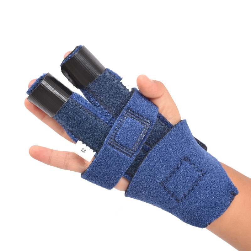 儿童手指固定夹板康复支具护指功能指关节小拇指支架固定套指 黑色四