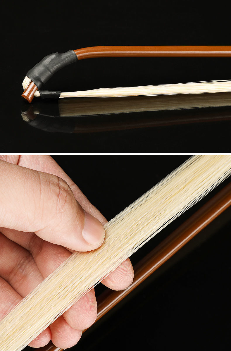 二胡弓子弓毛真马尾黑檀紫檀琴弓专业84cm二胡弓微调松香乐器配件二胡