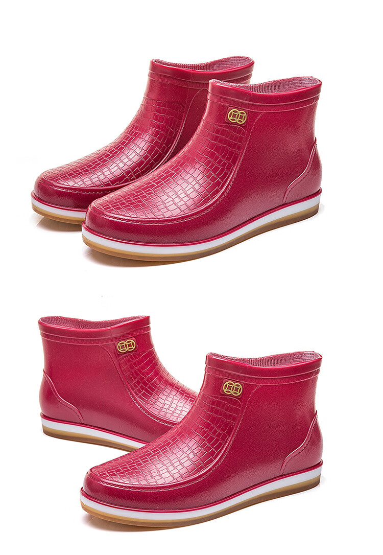 雨靴中老年人妈妈女款胶鞋夏季雨鞋中筒水鞋短筒水靴牛筋厚底防滑套鞋