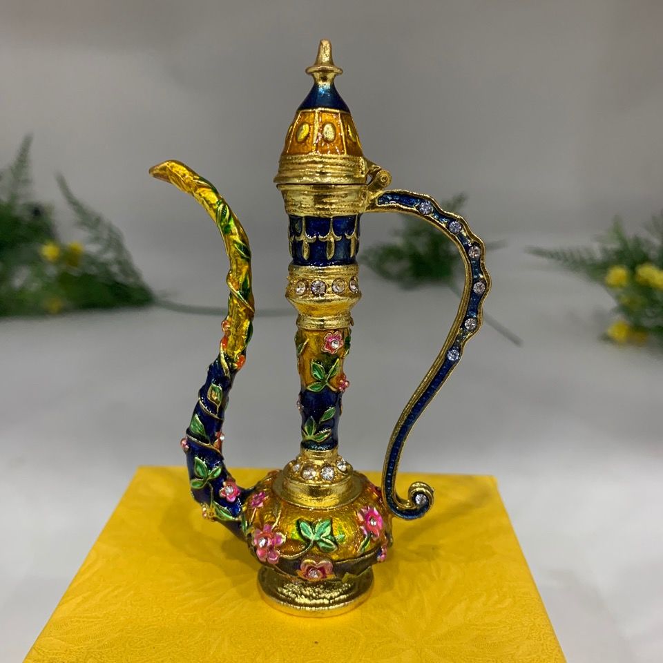 新疆特色摆件民族壶厨窗桌角工艺品摆件旅游纪念品餐厅酒店蓝色