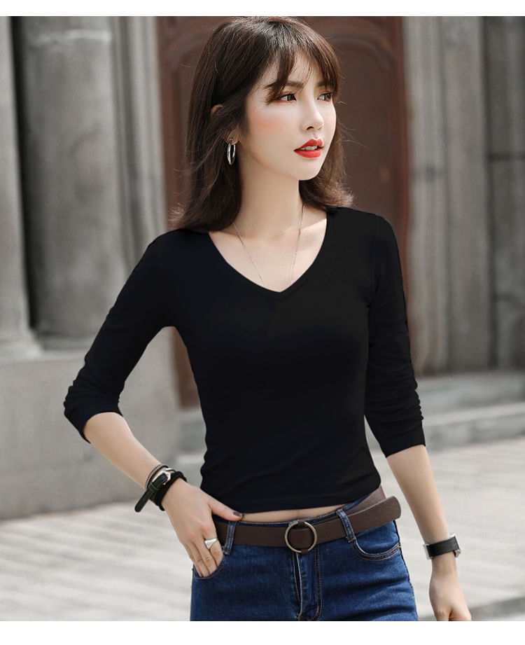 支持国产·威乐思 性感短款v领长袖瑜伽t恤女半截露腰上衣紧身衣内搭