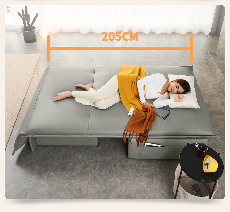 电动沙发床智能电动沙发床多功能可折叠卧室客厅伸缩两用科技布真皮可