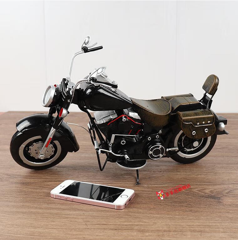摩托车模型摆件铁艺美式复古铁皮手工艺品创意模型摆件客厅书房酒柜
