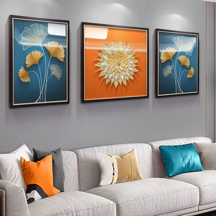 图老大(tulaoda)现代轻奢风高端客厅装饰画沙发背景墙面大气手工立体