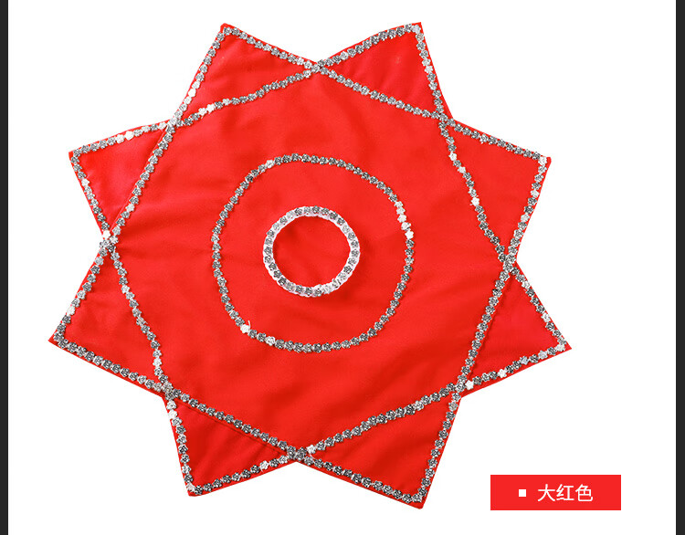 t考级麻纱东北秧歌跳舞蹈手绢花成人二人转手帕儿童红八角巾非一对