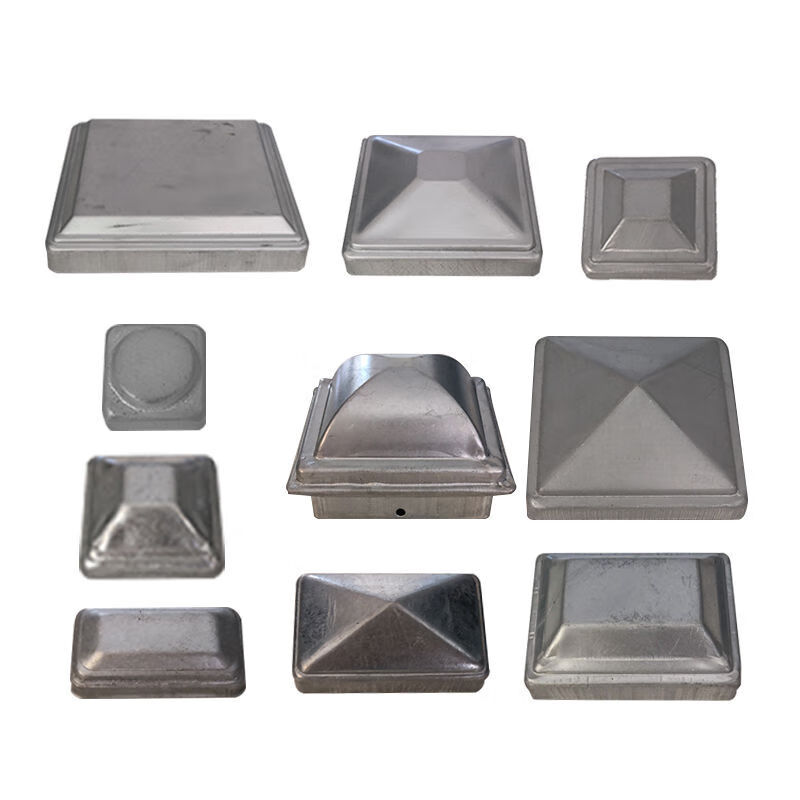 铁艺配件方管盖帽帽头平塔盖管帽封口盖镀锌铁皮盖弯花铁花件镀锌 25*