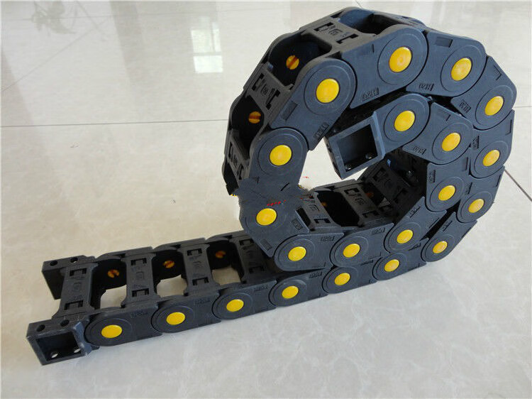 拖链坦克链条机床不锈钢铝金属钢制尼龙塑料活动线槽s型电缆履带内径7