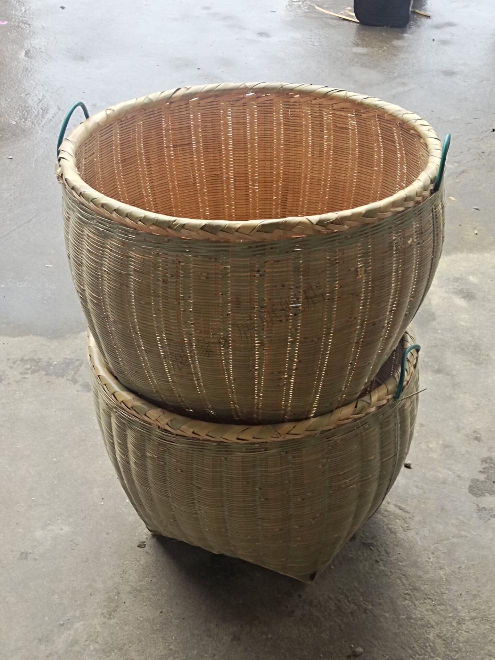 新品农家手工大号箩筐竹编制品淘米箩篼粮食竹筐收纳篓喜事筐簸箕簸箕