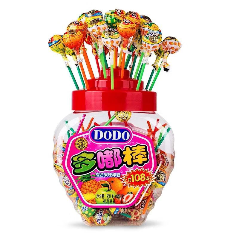 棒棒糖dodo多嘟棒散装500g桶装1026g水果味儿童零食桶装酸奶味约108支